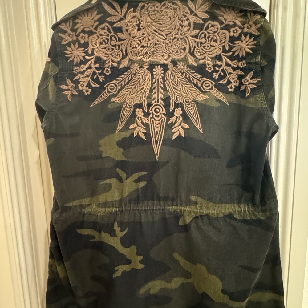 Johnny Was Chord Camo Lace Miloqui Camouflage Corduroy button down Jacket small - Picture 7 of 9